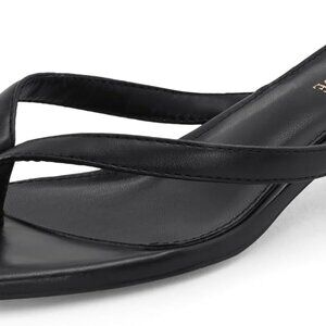 Women’s Faux Leather Kitten Heel Flip-Flops 1.57 In Slip-On Casual Summer